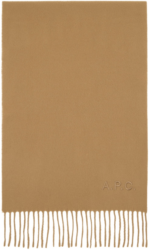 Photo: A.P.C. Tan Ambroise Embroidered Scarf