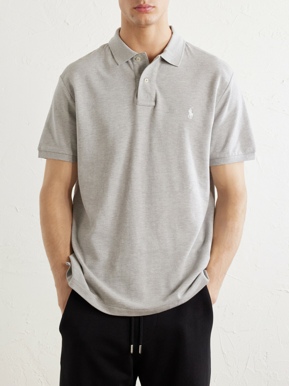 Polo Ralph Lauren - Logo-Embroidered Cotton-Piqué Polo Shirt - Gray