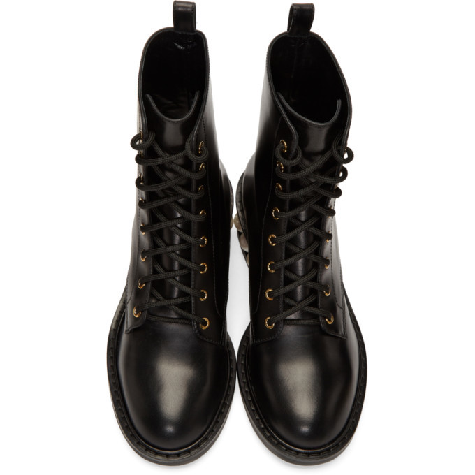 Nicholas Kirkwood Casati Faux Pearl-embellished Leather Combat