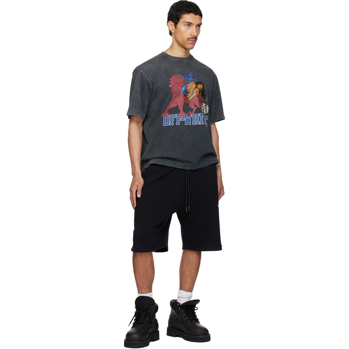 Off-White Black Heraldic Arrow Skate Sweat Shorts