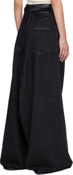 LU'U DAN Black Drop Crotch Denim Jeans