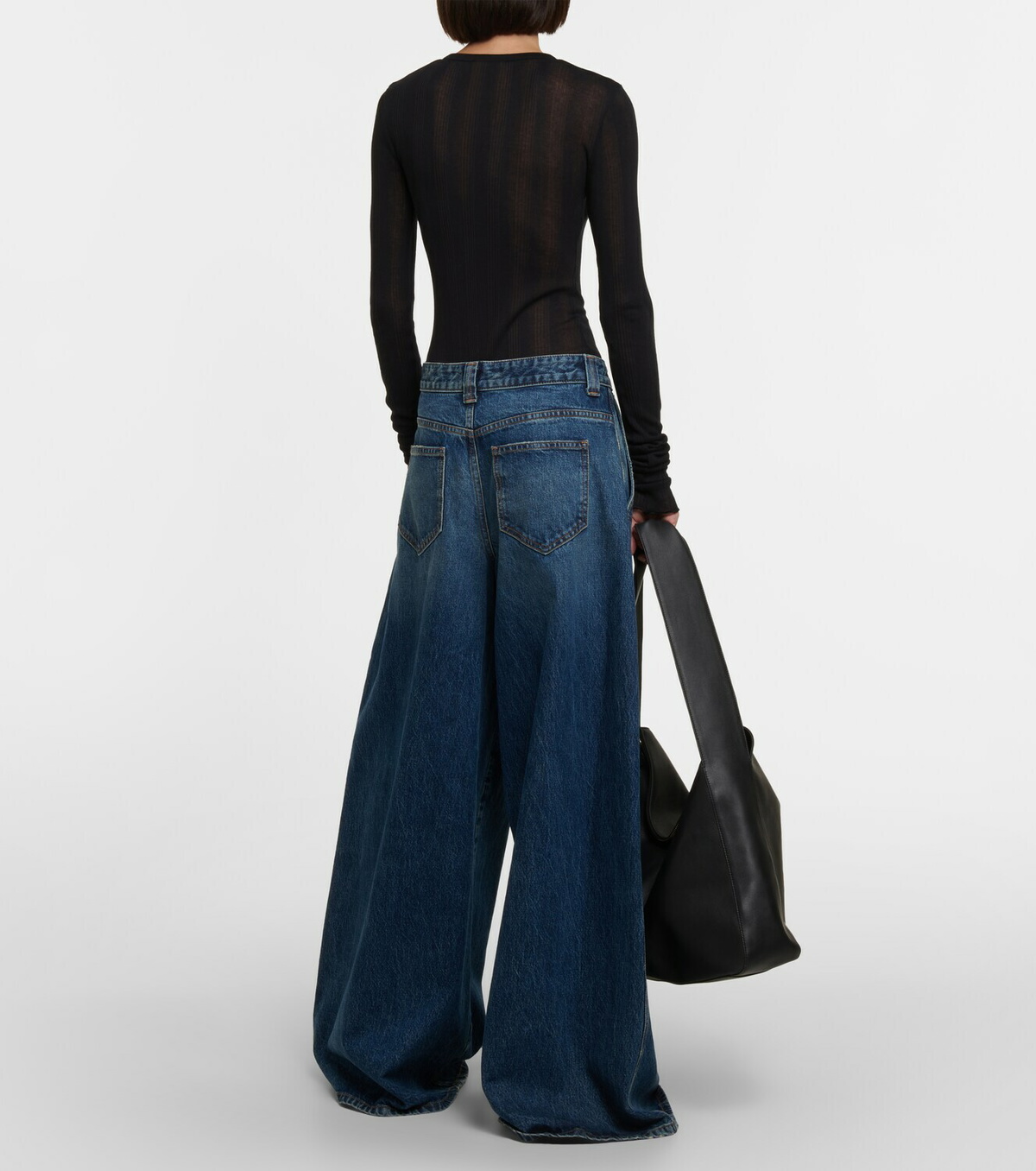 Khaite Jacob High Rise Wide Leg Jeans Khaite