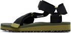 Suicoke Black & Khaki DEPA-2Cab-ECO Sandals