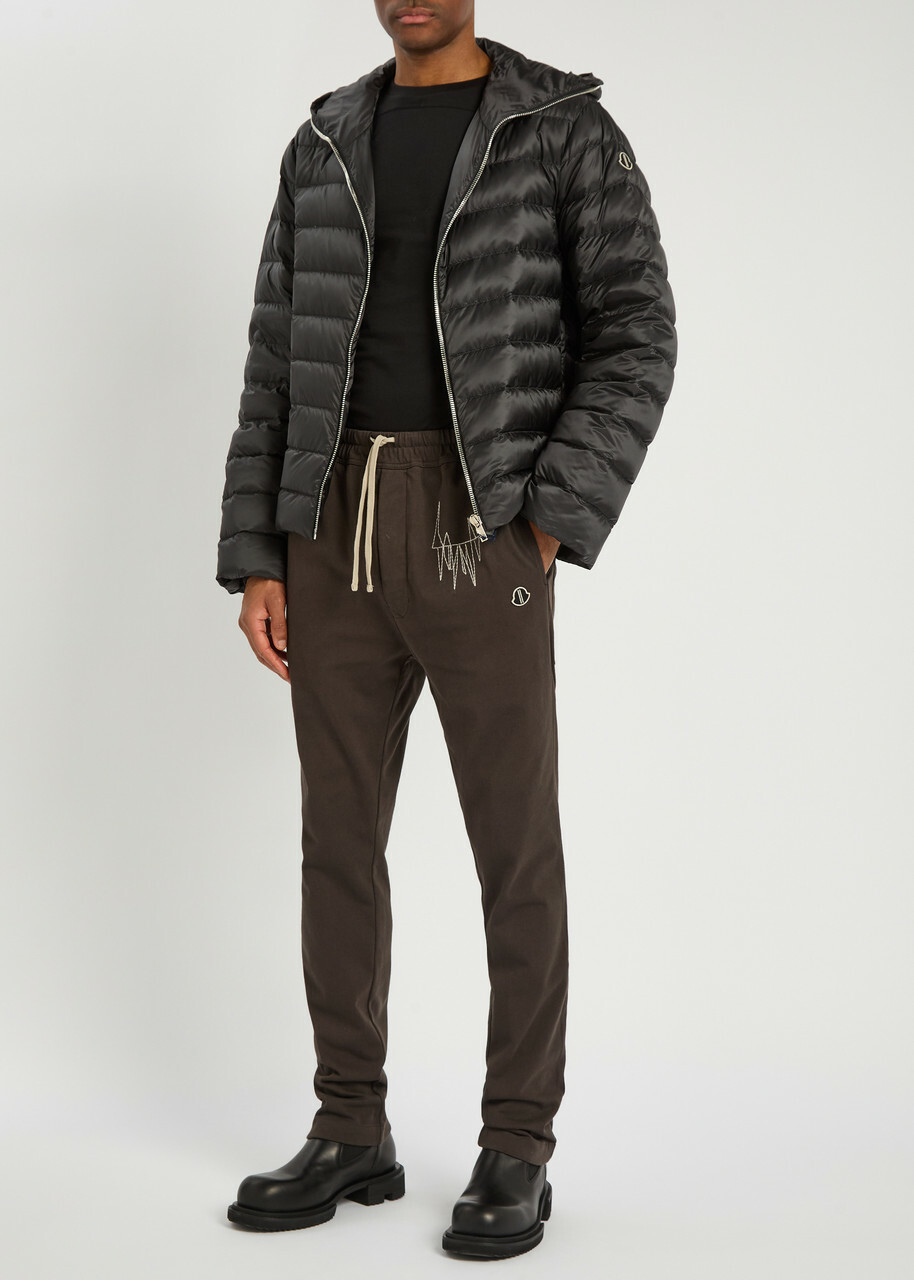 Rick Owens X Moncler Ziplock Hooded Padded Shell Jacket Black
