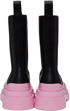 Bottega Veneta Black & Pink Tire Chelsea Boots