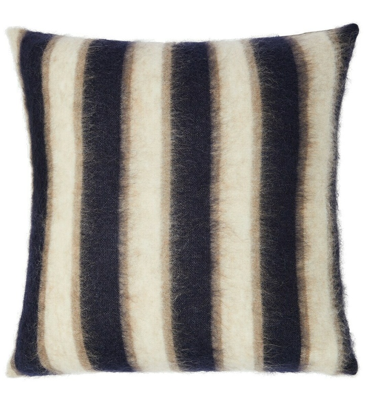 Photo: Brunello Cucinelli Striped mohair-blend cushion