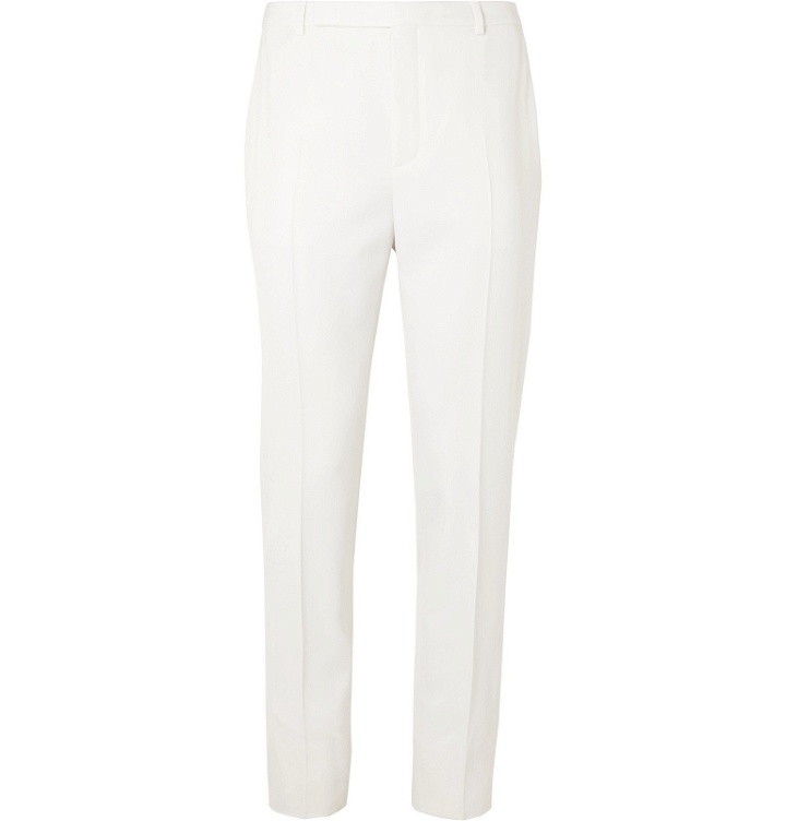 Photo: SAINT LAURENT - Ivory Slim-Fit Tapered Wool Suit Trousers - White