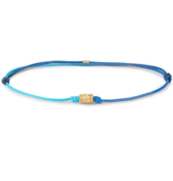 Photo: Luis Morais - 14-Karat Gold and Cord Bracelet - Blue