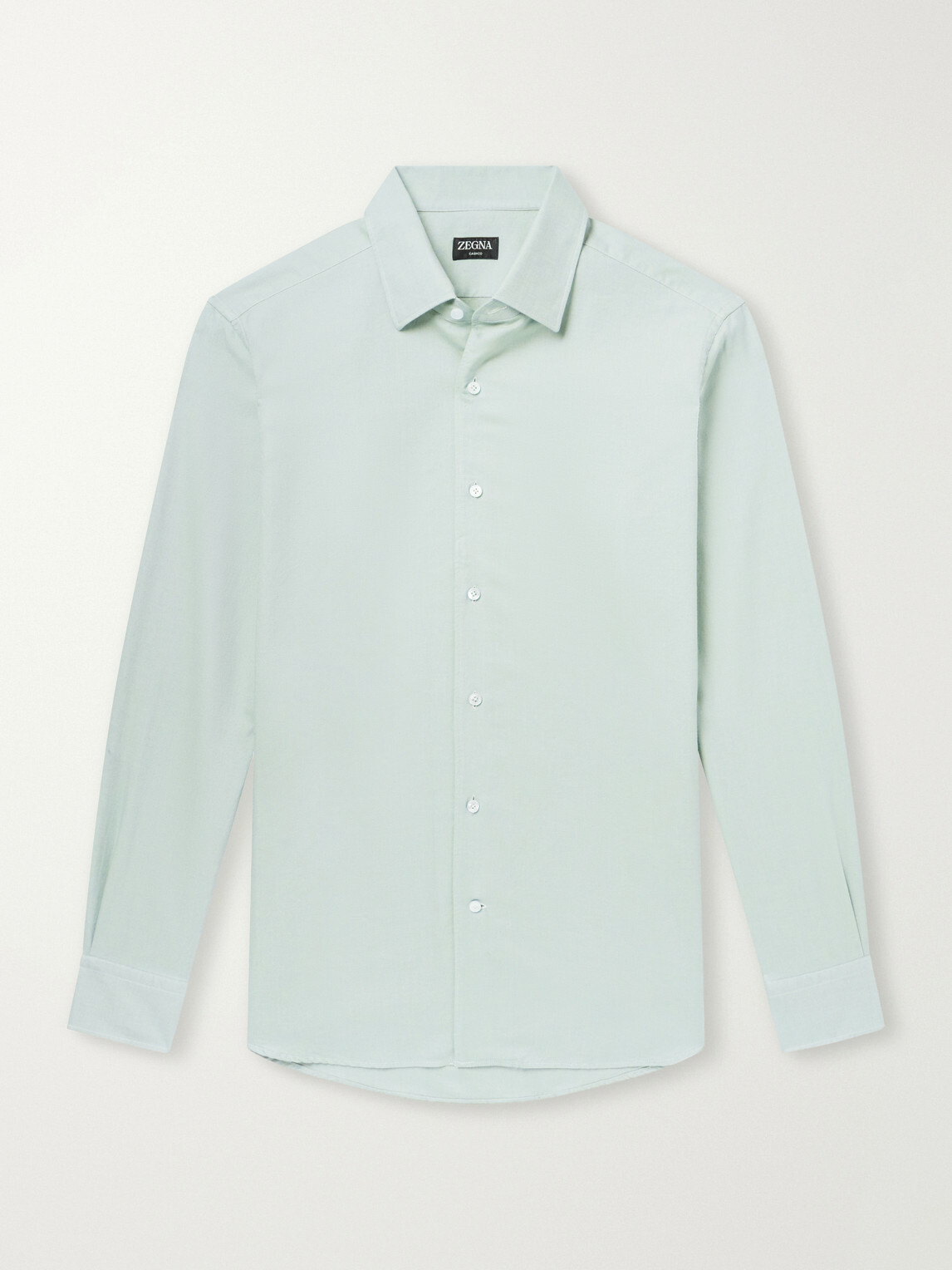Zegna - Cotton and Cashmere-Blend Oxford Shirt - Green