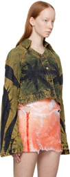 Masha Popova Yellow Butterfly Back Denim Jacket