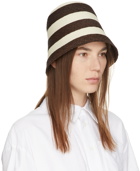 S Max Mara Brown & Beige Striped Orma Beach Hat