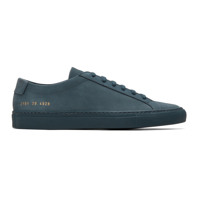 Photo: Common Projects Navy Nubuck Original Achilles Low Sneakers