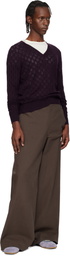 Dries Van Noten Purple Open-Knit Sweater