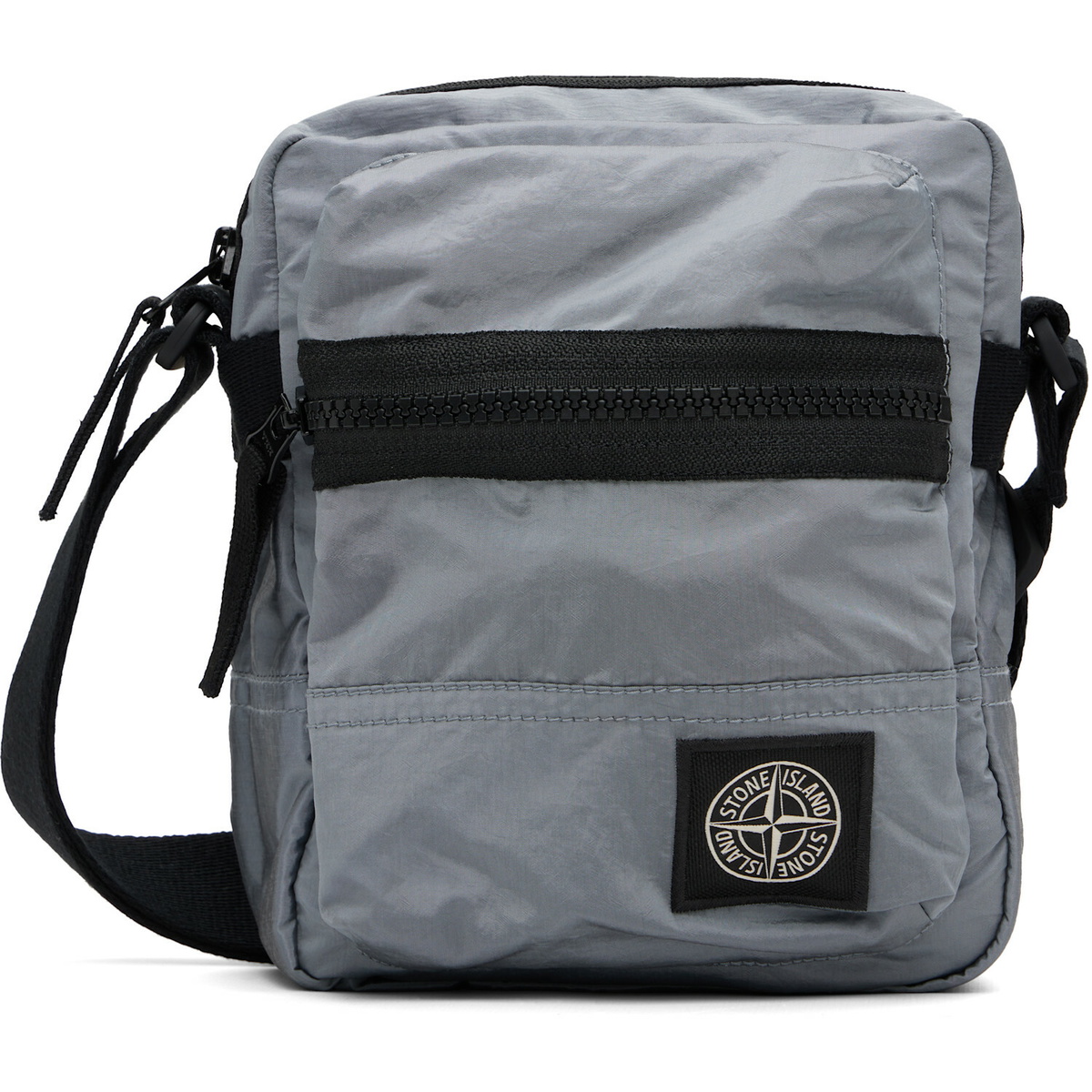 Stone Island Gray 9200015 Coated Nylon Metal ECONYL Bag