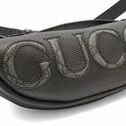 Gucci Men's Wording Logo Waist Bag in Grey Black