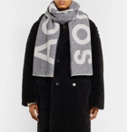 Acne Studios - Toronty Oversized Logo-Intarsia Wool-Blend Scarf - Gray