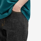 Beams Plus Men's 5 Pocket Wide Denim Jeans in Black