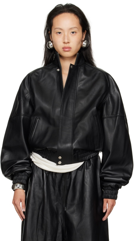 Photo: LU'U DAN Black Blouson Leather Jacket