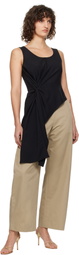 RECTO Black Asymmetric Twisted Top