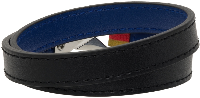 Paul Smith Black Leather Hook Bracelet