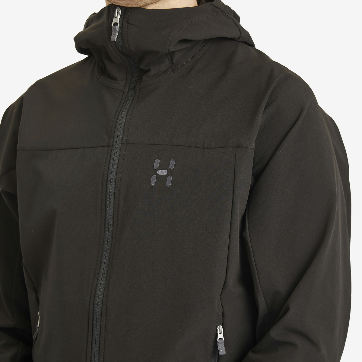 Haglöfs Men's Rosson Softshell Hooded Jacket in True Black