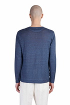 120% Lino T-shirt In Blue Linen