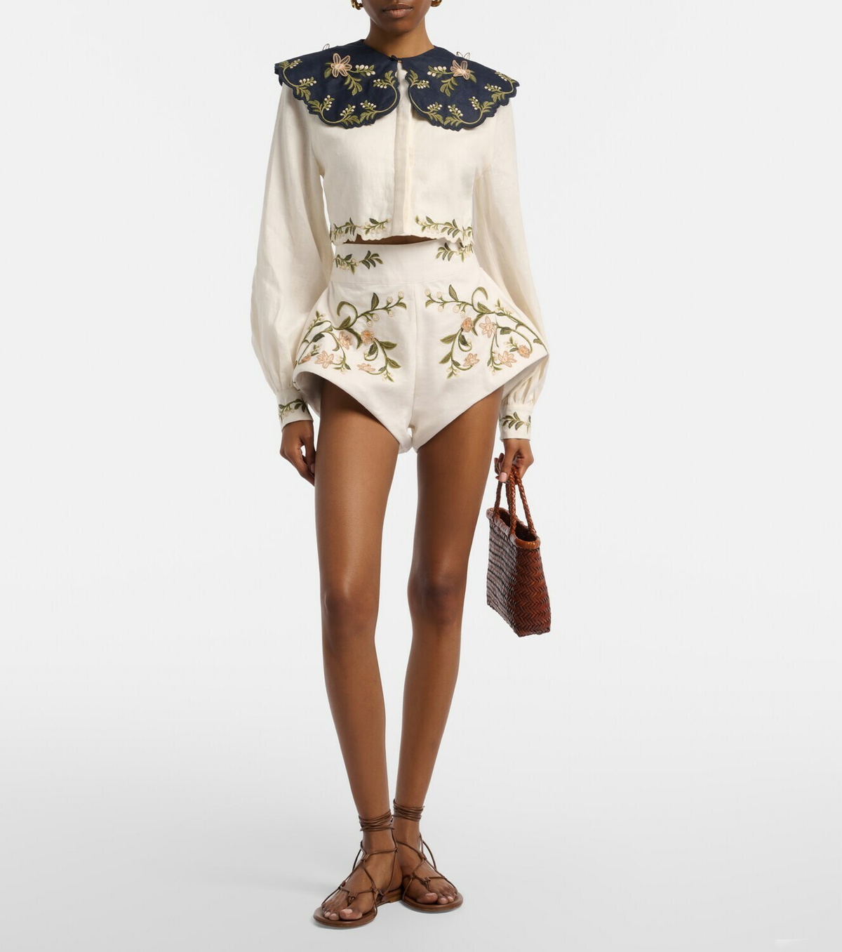 Agua by Agua Bendita Cumbre embroidered linen blouse