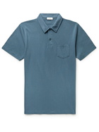 Sunspel - Riviera Slim-Fit Cotton-Mesh Polo Shirt - Blue