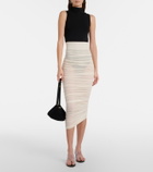 Wolford Draped sheer high-rise midi skirt