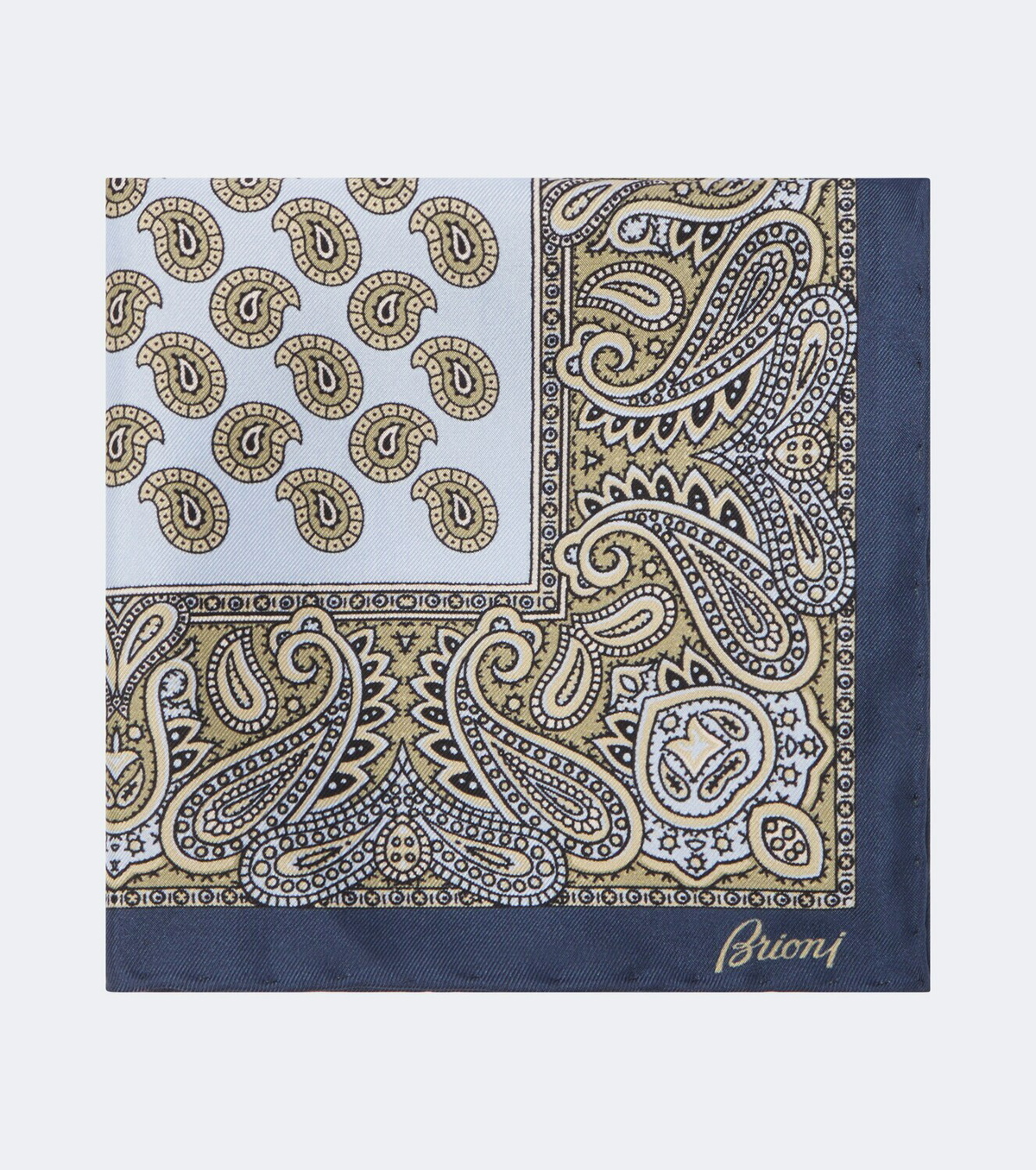 Brioni Paisley silk pocket square