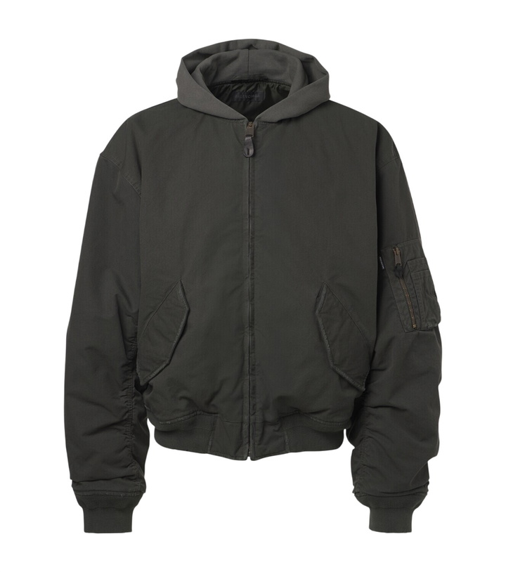 Photo: Balenciaga Cotton-blend hooded bomber jacket