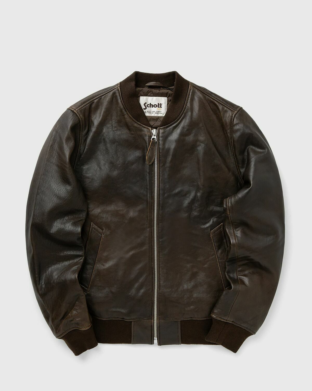 Schott NYC LCBOMBSHEEP JACKET Brown Mens Bomber Jacket
