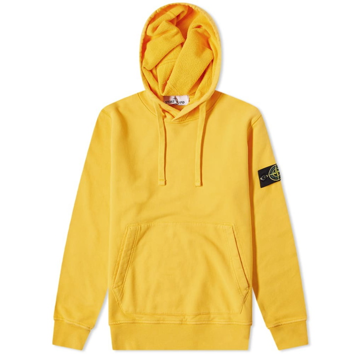 Photo: Stone Island Men's Brushed Cotton Popover Hoody in Yellow