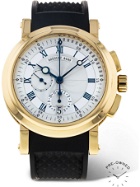 BREGUET - Pre-Owned 2006 Marine Automatic Chronograph 42mm 18-Karat Gold and Rubber Watch, Ref. No. 5827BA/12/5ZU