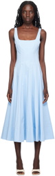 Staud Blue Wells Midi Dress