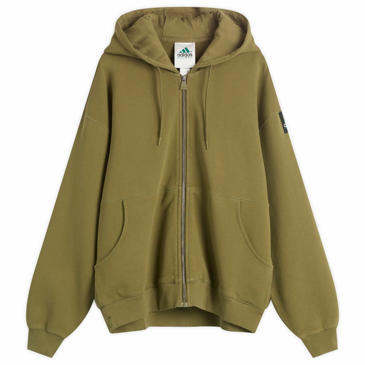 Photo: Adidas Men's EQT Washed Hoodie in Focus Olive