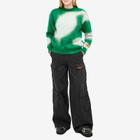 Heron Preston Women's Aop Knit Crew Sweat in Green/White