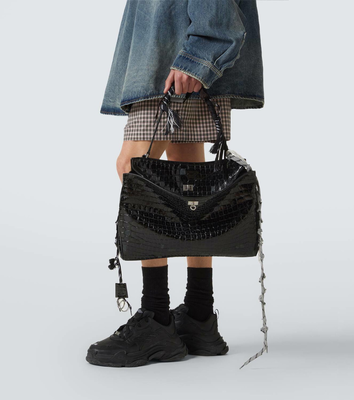 Balenciaga Rodeo Large croc-effect leather tote bag Balenciaga Balenciaga Rodeo Large croc-effect leather tote bag Balenciaga