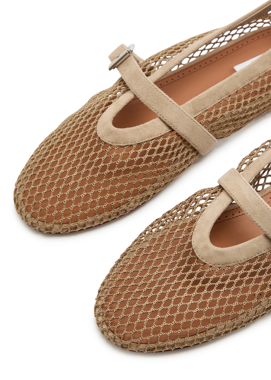 Alaïa Mesh Ballet Flats Grey