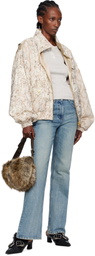 OPEN YY Beige Paisley Cargo Bomber Jacket