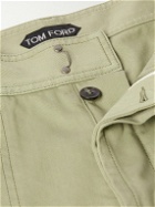TOM FORD - Military Straight-Leg Cotton-Twill Chinos - Green