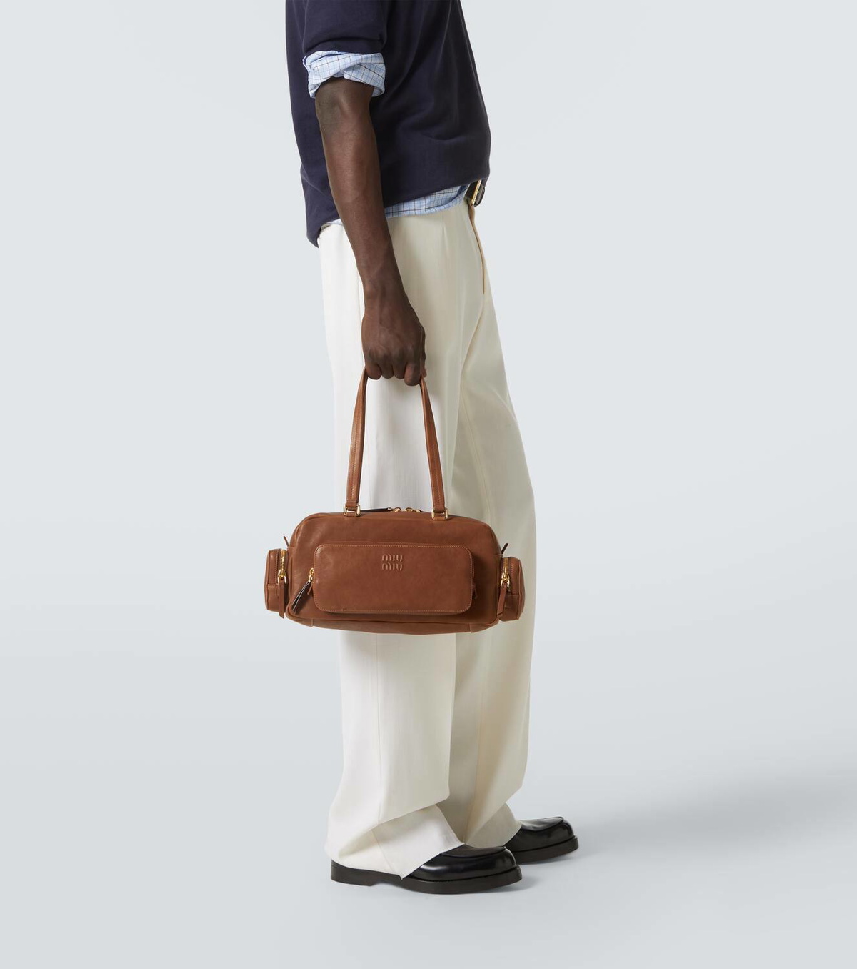 Miu Miu Pocket leather tote bag