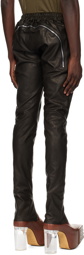 Rick Owens Black Porterville Tight Gary Leather Trousers