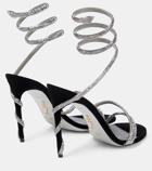 Rene Caovilla Cleo crystal-embellished velvet sandals