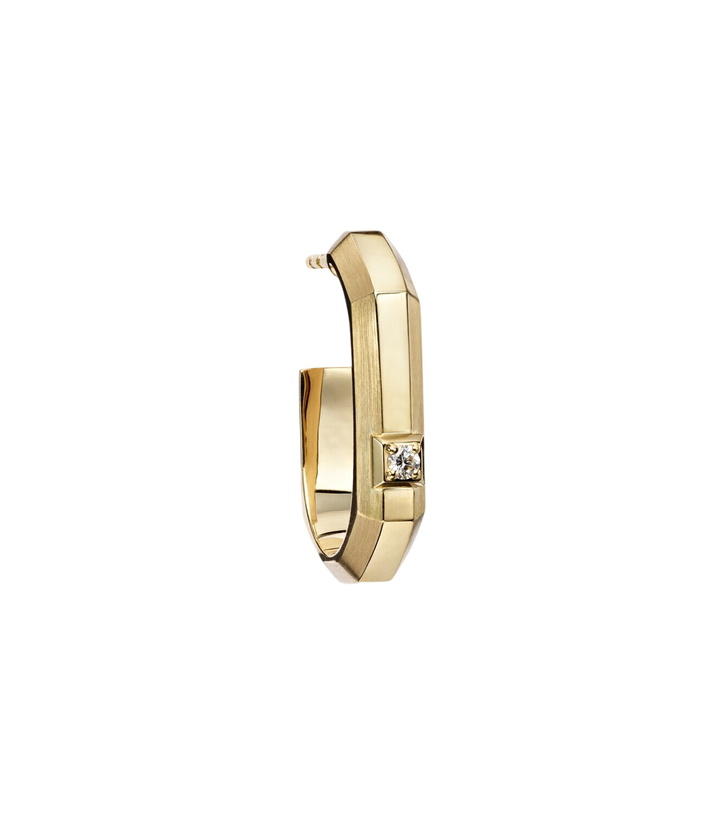 Photo: Messika Moderniste Small 18kt gold single hoop earring with diamond