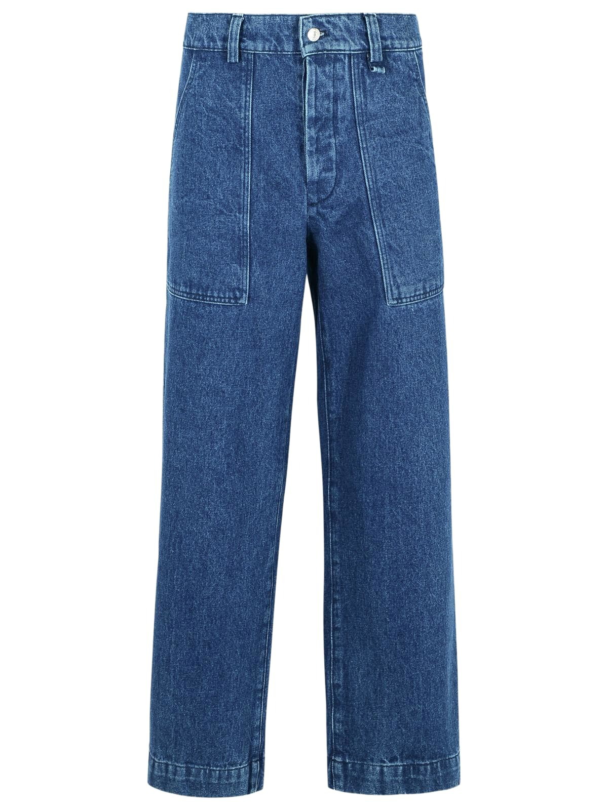 MAISON KITSUNE lightweight denim straight leg jeans Blue