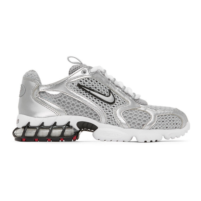 Photo: Nike Silver Nike Air Zoom Spiridon Cage 2 Sneakers