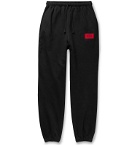 424 - Logo-Embroidered Fleece-Back Cotton-Jersey Sweatpants - Black