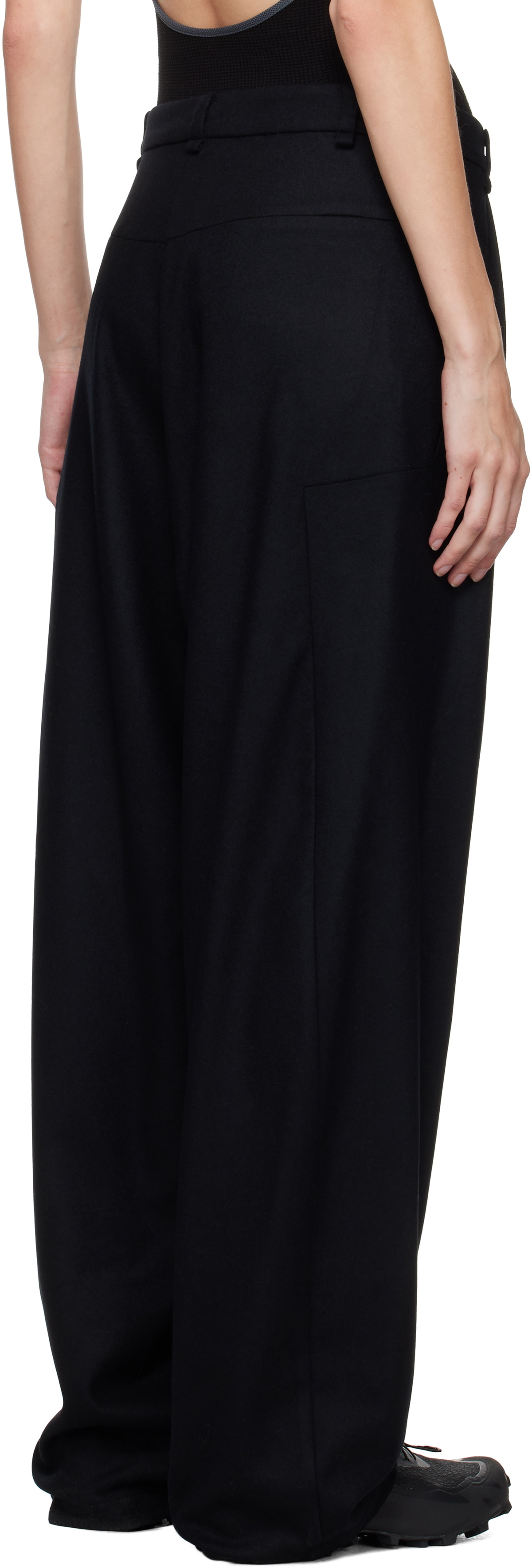 HYEIN SEO Black Wide Wool Trousers