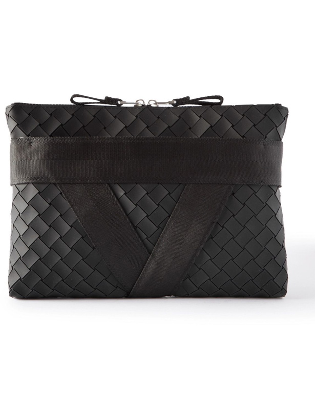 Photo: Bottega Veneta - Webbing-Trimmed Intrecciato Rubber Pouch